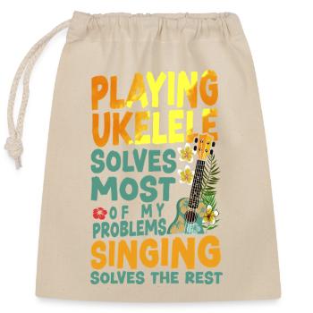 Hawaiian Ukulele Uke Playing - Verschließbarer Geschenkbeutel aus Baumwolle (25x30cm) - Natur - Vorne