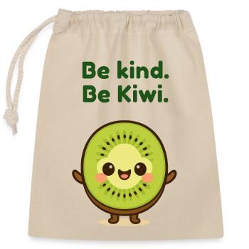 Dessin animé Be Kind Be Kiwi - Sac cadeau en coton avec cordon (25 x 30 cm) - nature - Devant