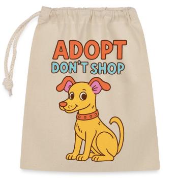 Adopt Don't Shop Pup - Closable cotton gift bag (25x30cm) - nature - Front
