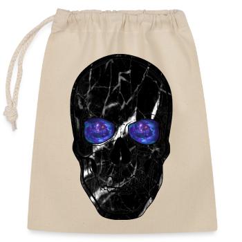 Cosmic skull with galaxy eyes - Closable cotton gift bag (25x30cm) - nature - Front