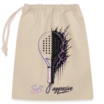Néon Padel doux et agressif - Sac cadeau en coton avec cordon (25 x 30 cm) - nature - Devant