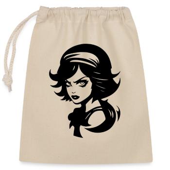 Angry Bad Girl - Closable cotton gift bag (25x30cm) - nature - Front