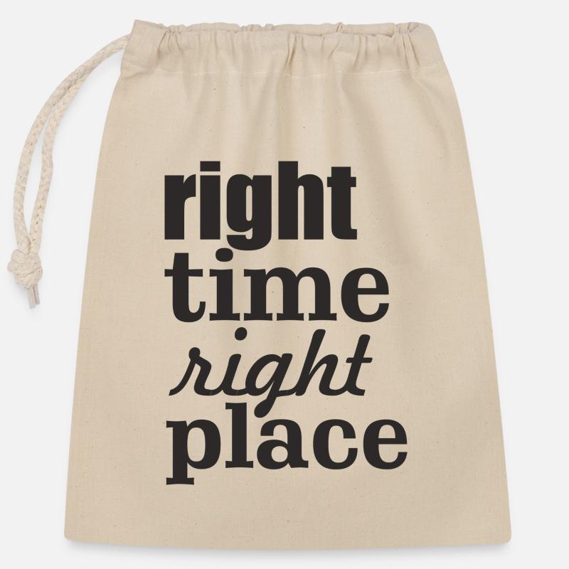 right time right place - Closable cotton gift bag (25x30cm) - nature