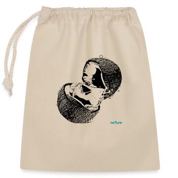 Noix de coco - Sac cadeau en coton avec cordon (25 x 30 cm) - nature - Devant