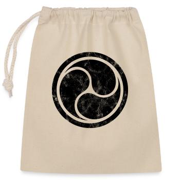 Triple Yin Yang, Tao, Zen Buddhism, Tibet, Japan - Closable cotton gift bag (25x30cm) - nature - Front