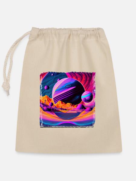 Neonplanet Landschaft - Verschließbarer Geschenkbeutel aus Baumwolle (25x30cm) - Natur