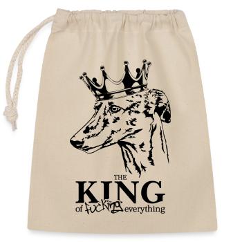 Galgo Espanol King of everything Hund Wilsigns - Verschließbarer Geschenkbeutel aus Baumwolle (25x30cm) - Natur - Vorne