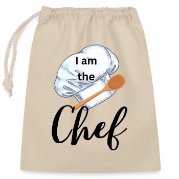 Je suis le Chef - Sac cadeau en coton avec cordon (25 x 30 cm) - nature - Devant