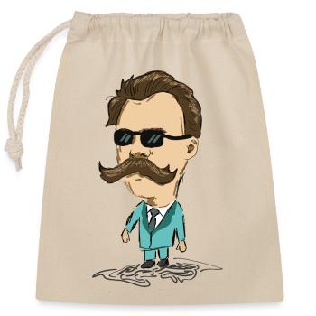 Nietzsche - Verschließbarer Geschenkbeutel aus Baumwolle (25x30cm) - Natur - Vorne