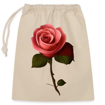 Rose - Sac cadeau en coton avec cordon (25 x 30 cm) - nature - Devant