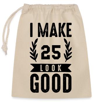 look good 25 - Verschließbarer Geschenkbeutel aus Baumwolle (25x30cm) - Natur - Vorne