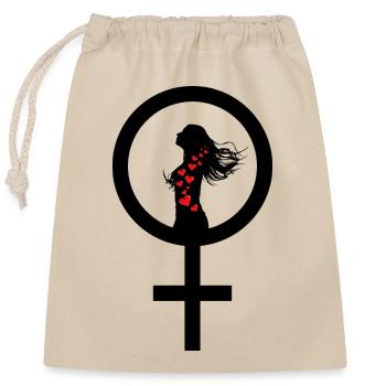 A woman's strength - Closable cotton gift bag (25x30cm) - nature - Front