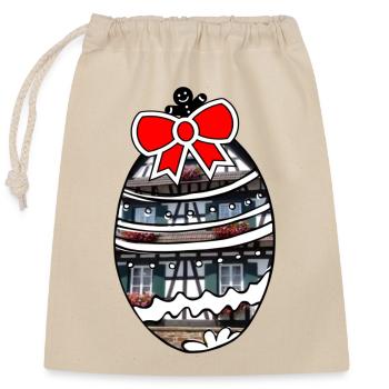 Alsace Easter egg - Closable cotton gift bag (25x30cm) - nature - Front