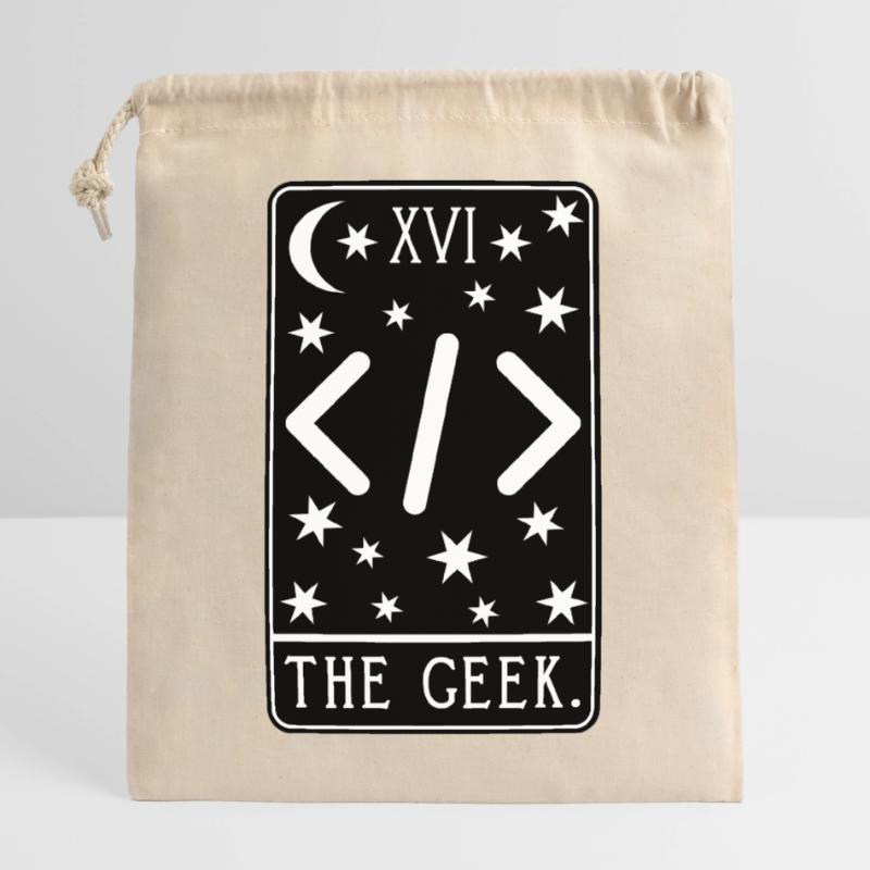 Carte de Tarot Programmeur - Code de développeur Coding Geek Sac cadeau en coton avec cordon (25 x 30 cm)