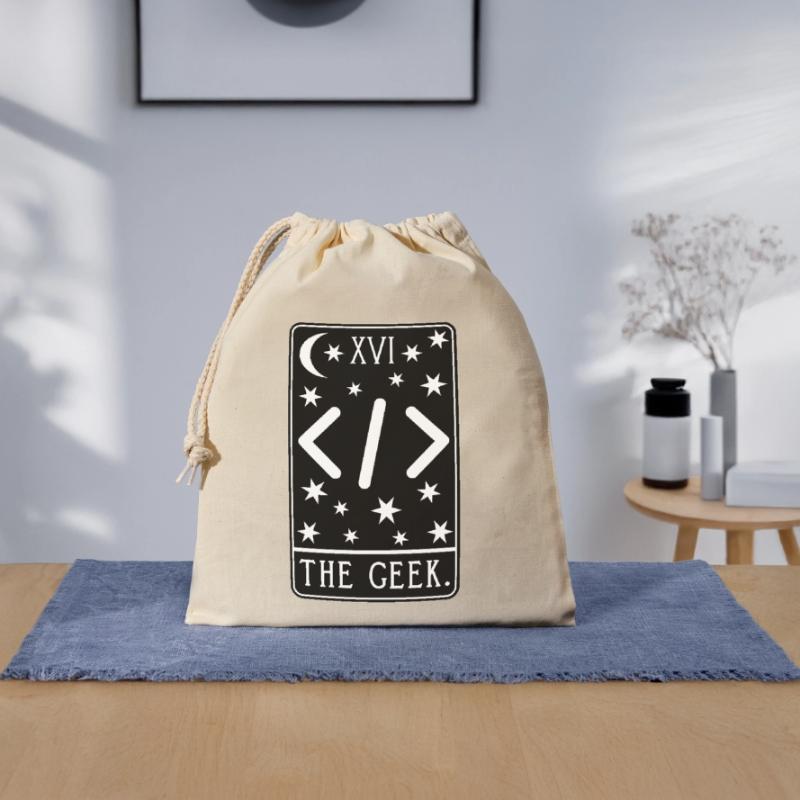 Carte de Tarot Programmeur - Code de développeur Coding Geek Sac cadeau en coton avec cordon (25 x 30 cm)