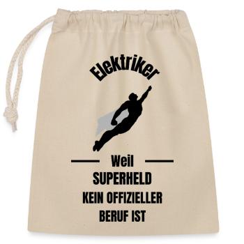 Elektriker - Verschließbarer Geschenkbeutel aus Baumwolle (25x30cm) - Natur - Vorne