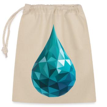 Water Drop - Cool Low Poly Logo - Closable cotton gift bag (25x30cm) - nature - Front