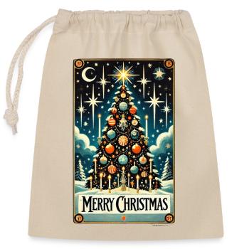 Starry Vintage Christmas Tree - Closable cotton gift bag (25x30cm) - nature - Front