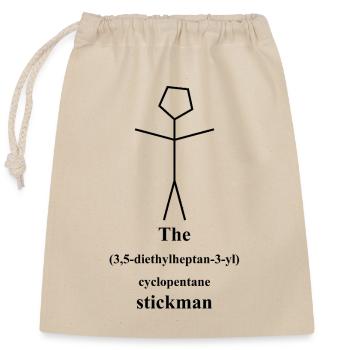 Stick Figure - IUPAC Chemistry Joke - Nerd Alert - Closable cotton gift bag (25x30cm) - nature - Front