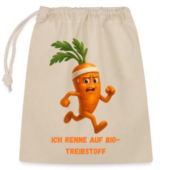 Carotte - fonctionne au biocarburant - Sac cadeau en coton avec cordon (25 x 30 cm) - nature - Devant