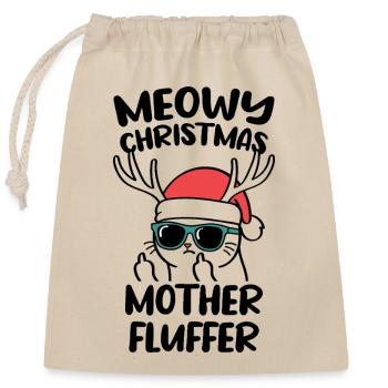 Chattes Mamans Poulettes de Noël Miaulées - Sac cadeau en coton avec cordon (25 x 30 cm) - nature - Devant