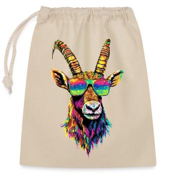 Steinbock Ziege Alpensteinbock Capricorn Ziegen - Verschließbarer Geschenkbeutel aus Baumwolle (25x30cm) - Natur - Vorne