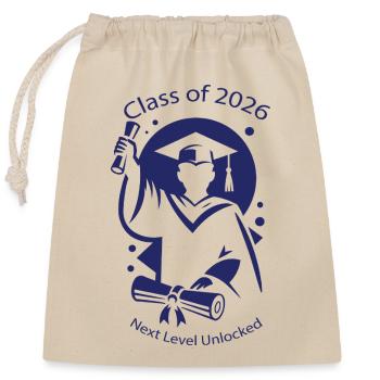 Promotion 2026 - Remise des diplômes 2026 - Sac cadeau en coton avec cordon (25 x 30 cm) - nature - Devant