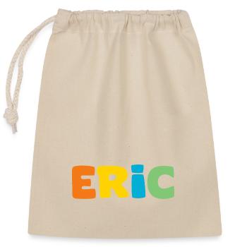 Name - Eric - Closable cotton gift bag (25x30cm) - nature - Front