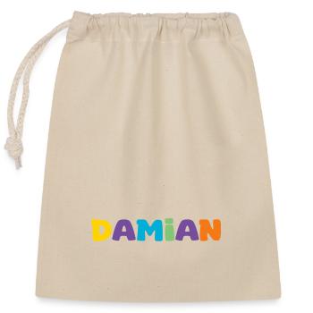 Name - Damian - Closable cotton gift bag (25x30cm) - nature - Front