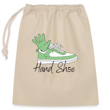 Handschuh - Hand Shoe - Verschließbarer Geschenkbeutel aus Baumwolle (25x30cm) - Natur - Vorne