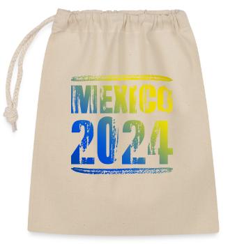 Mexique 2024 Vacances colorées - Sac cadeau en coton avec cordon (25 x 30 cm) - nature - Devant