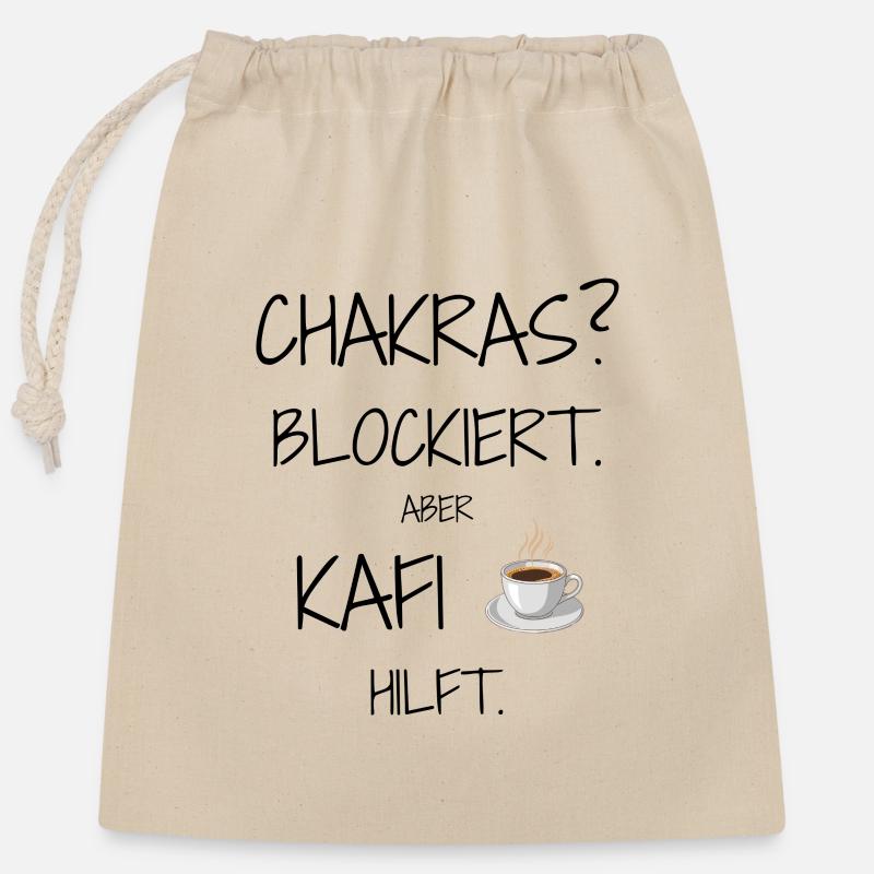 Statement design – irony meets everyday life - Closable cotton gift bag (25x30cm) - nature
