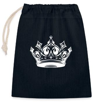 Couronne royale de Krone - Sac cadeau en coton avec cordon (25 x 30 cm) - bleu marine - Devant