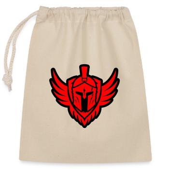 Spartan Helmet Icon - Closable cotton gift bag (25x30cm) - nature - Front