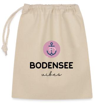 Bodensee Vibes Rose - Verschließbarer Geschenkbeutel aus Baumwolle (25x30cm) - Natur - Vorne