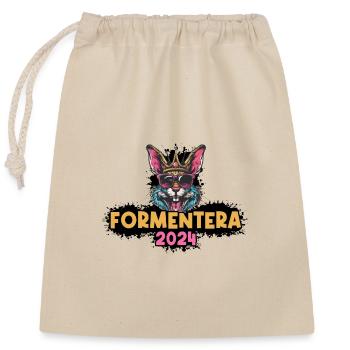 Formentera 2024 Bunny - Closable cotton gift bag (25x30cm) - nature - Front