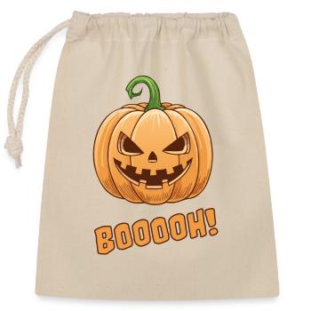 Halloween-Pumpkin - Verschließbarer Geschenkbeutel aus Baumwolle (25x30cm) - Natur - Vorne