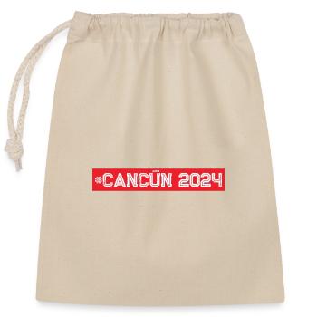 Cancun 2024 - Verschließbarer Geschenkbeutel aus Baumwolle (25x30cm) - Natur - Vorne