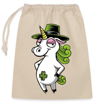 betrunkenes Einhorn - Verschließbarer Geschenkbeutel aus Baumwolle (25x30cm) - Natur - Vorne