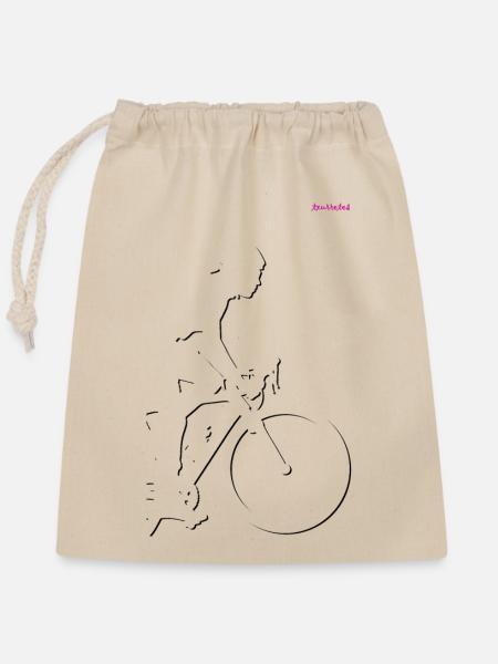 Radfahrer - Verschließbarer Geschenkbeutel aus Baumwolle (25x30cm) - Natur