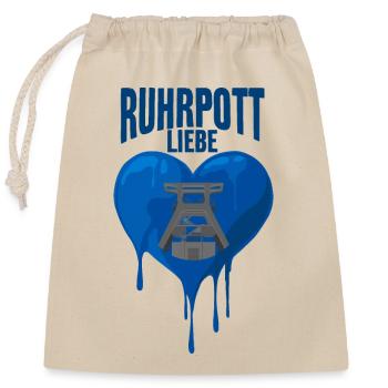 RUHRPOTT LIEBE RUHRGEBIET POTT ZECHE - Verschließbarer Geschenkbeutel aus Baumwolle (25x30cm) - Natur - Vorne