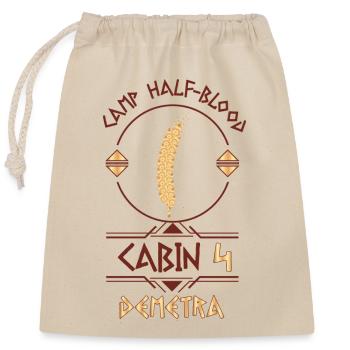 Cabin #4 in Camp Half Blood, Child of Demetra - Closable cotton gift bag (25x30cm) - nature - Front