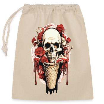 Skull Eistüte mit Rosen und Wachs - Closable cotton gift bag (25x30cm) - nature - Front