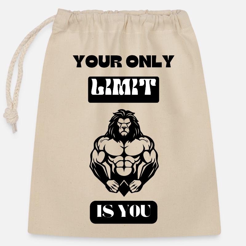 Your Only Limit Is You - Closable cotton gift bag (25x30cm) - nature