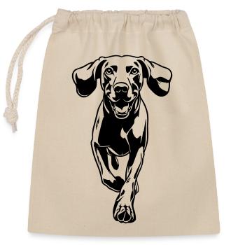 Weimaraner - Verschließbarer Geschenkbeutel aus Baumwolle (25x30cm) - Natur - Vorne