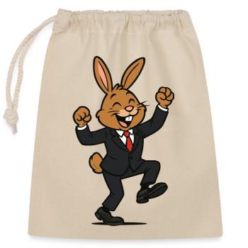 Bunny dances - Closable cotton gift bag (25x30cm) - nature - Front
