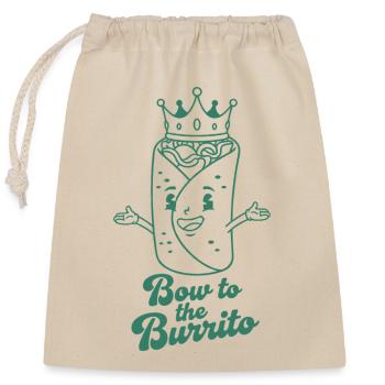 Burrito King Crown Illustration - Closable cotton gift bag (25x30cm) - nature - Front