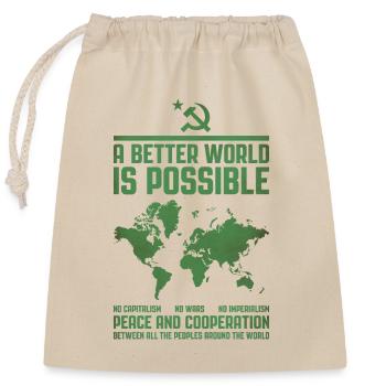 Un monde meilleur 2 - Sac cadeau en coton avec cordon (25 x 30 cm) - nature - Devant