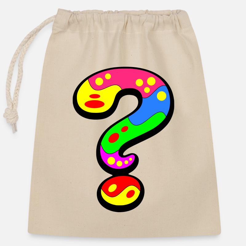 Question Everything - Closable cotton gift bag (25x30cm) - nature