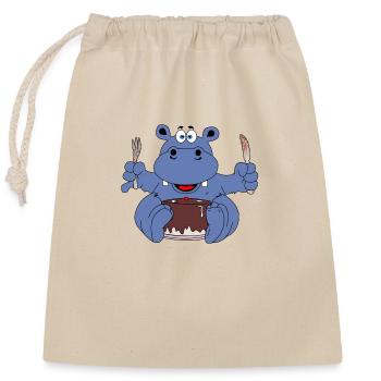 mange plus de boucles de gâteau - Sac cadeau en coton avec cordon (25 x 30 cm) - nature - Devant